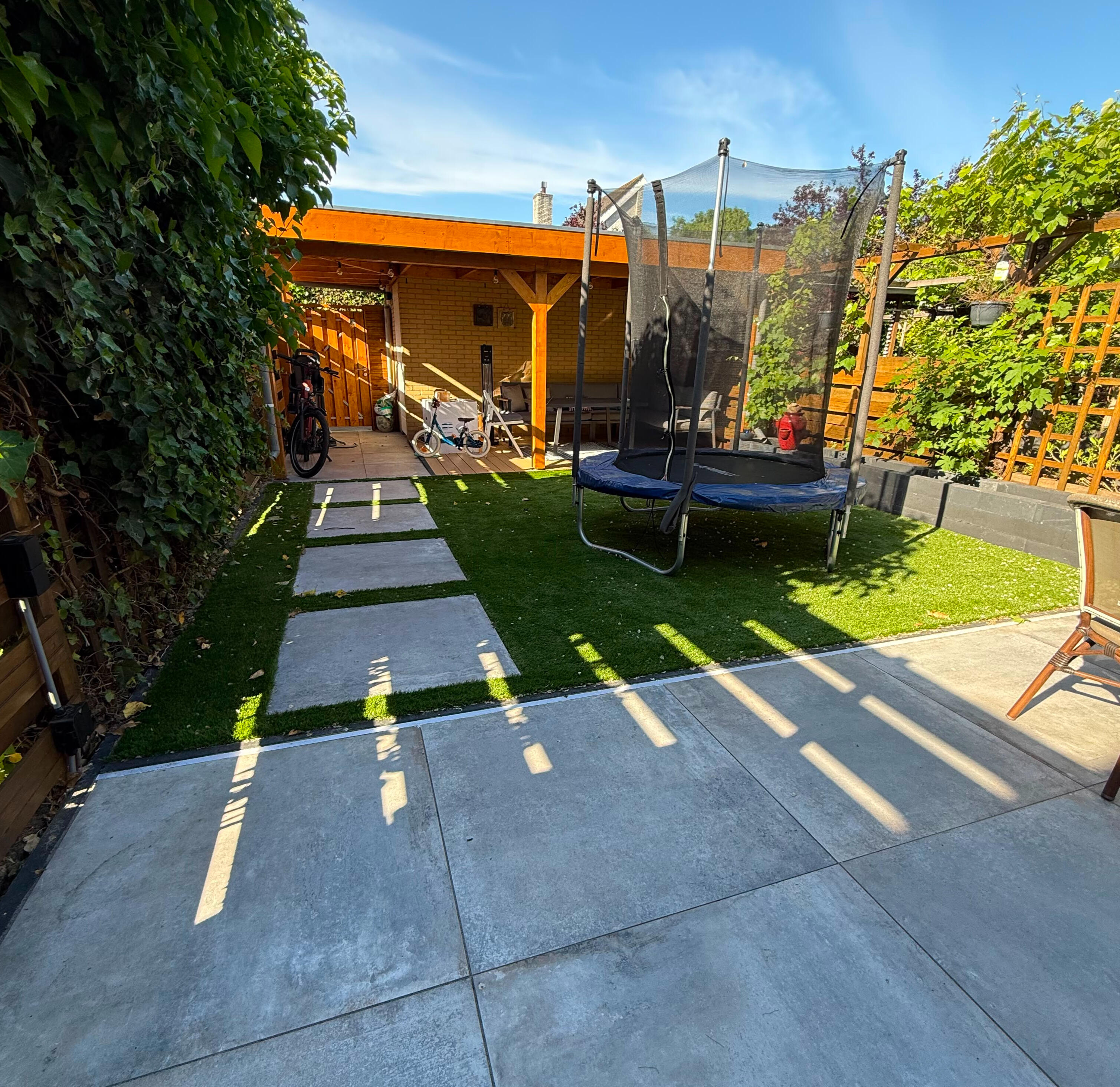 Veranda, Tiles, Artificial Grass and Composite Terrace